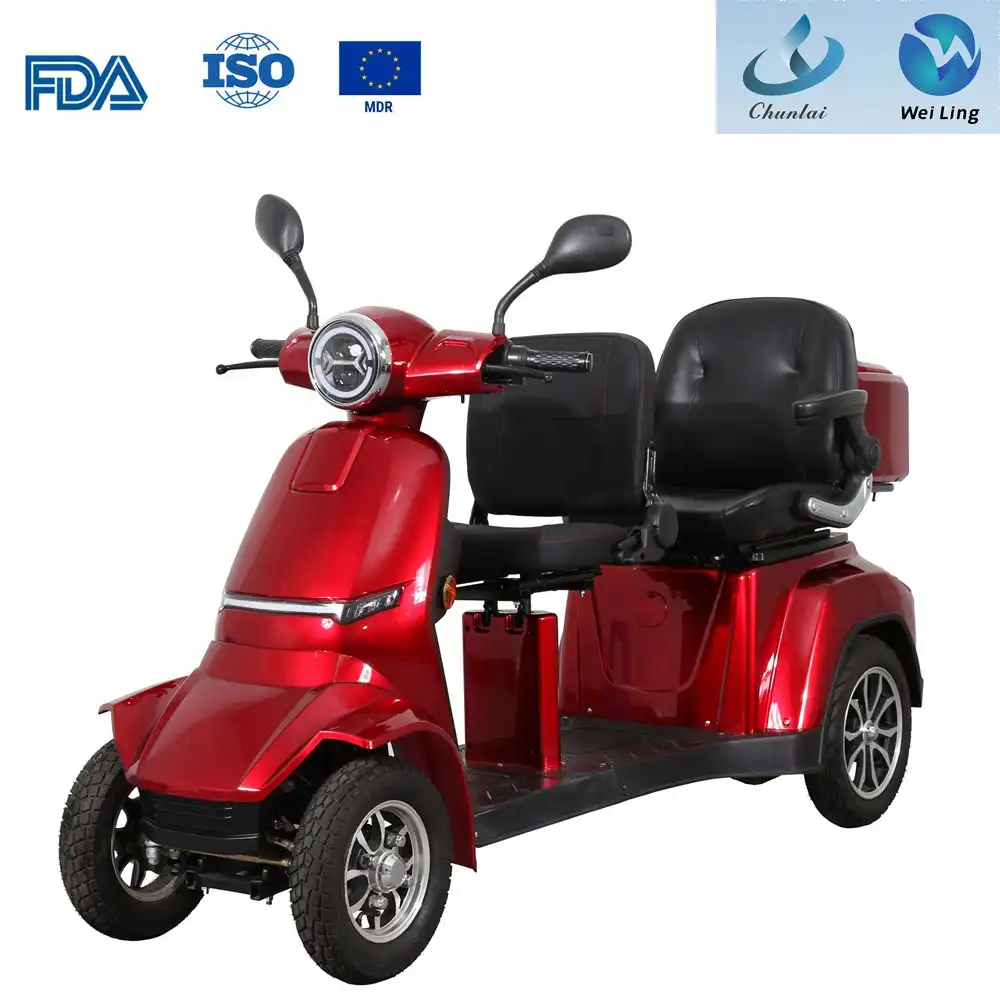 2 Adult Seats Electric Mobility 4 Wheels Scooter