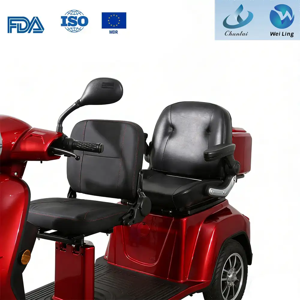 2 Adult Seats Electric Mobility 4 Wheels Scooter - Image 4
